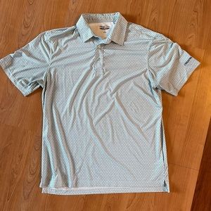 Straight Down brand men’s large polo with Crosswater golf resort logo on sleeve.
